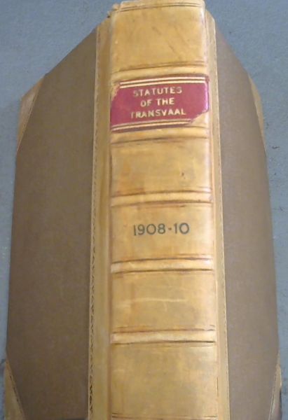 Statutes of the Transvaal, 1908-1910
