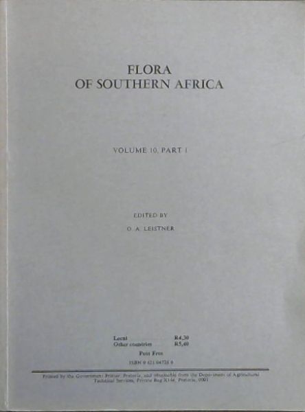 Flora Of Southern Africa Volume 10 Part 1 Only