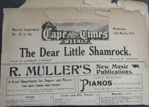 CAPE TIMES WEEKLY - MUSICAL SUPPLEMENT NO.42 to the . 15 MARCH, 1911