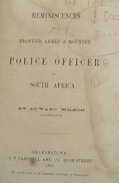 Image for Reminiscences of a Frontier Armed & Mounted Police Officer in South Africa Reminiscences of a Frontier Armed & Mounted Police Officer in South Africa