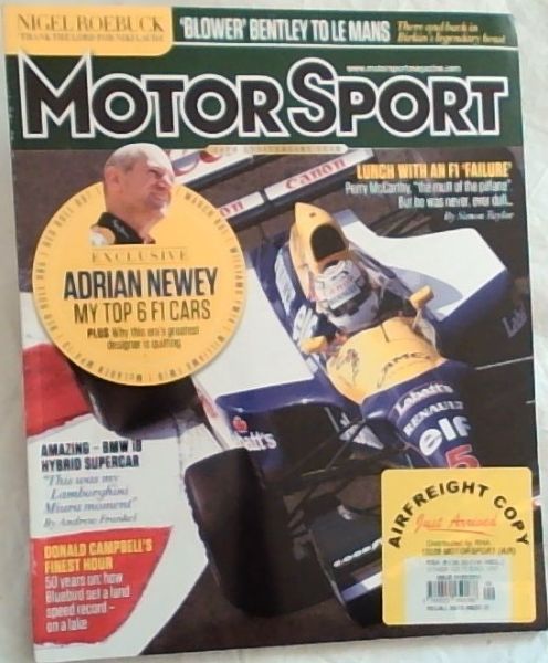 MotorSport, September 2014. Vol. 90. No. 9 [Adrian Newey ; Le Mans Classic ; Donald Campbell]