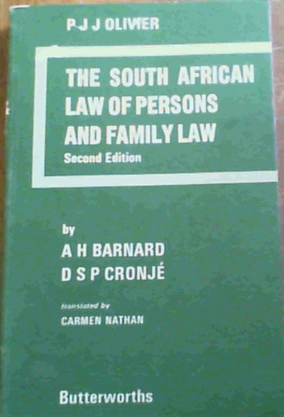 Image for The South African law of persons and family law The South African law of persons and family law