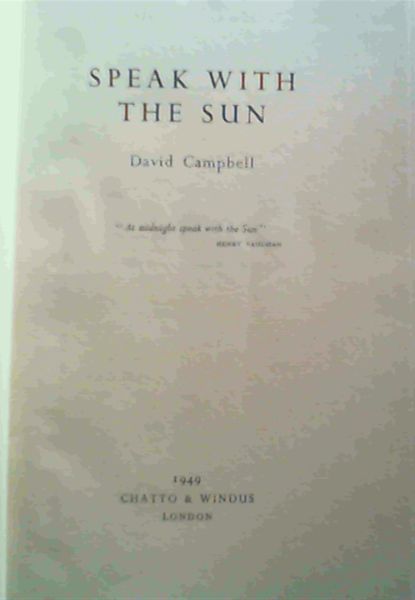 Speak With The Sun
