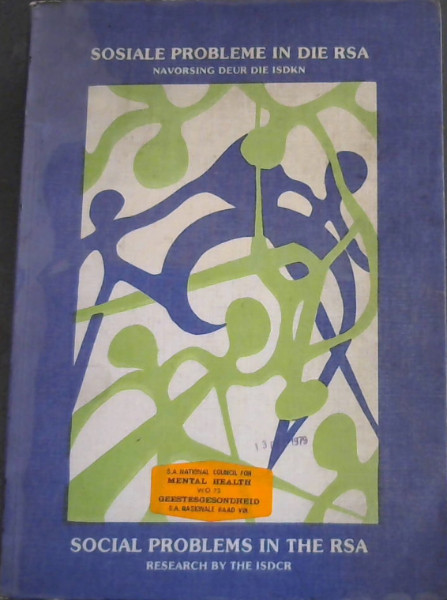 Social Problems in the RSA: Research by the ISDCR