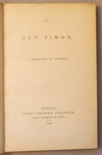 Image for The New Timon: a Romance of London The New Timon: a Romance of London