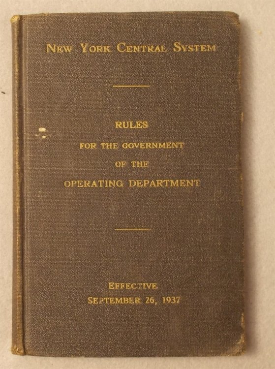 New York Central System: Rules for the Government of the Operating Department, Issued in Accordance with the Standard Code Adopted by the Association of American Railroads January 17, 1928