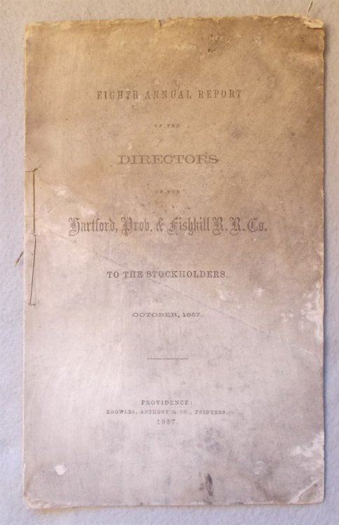 Image for Eighth Annual Report of the Directors of the Hartford, Providence and Fishkill Railroad Co. to the Stockholders, October 1857 Eighth Annual Report of the Directors of the Hartford, Providence and Fishkill Railroad Co. to the Stockholders, October 1857