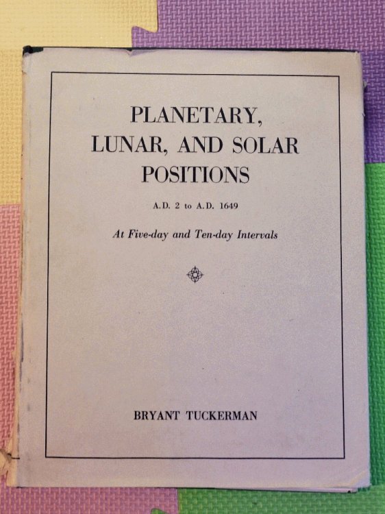 Image for Planetary, Lunar, And Solar Positions A.D. 2 To A.D. 1649 Planetary, Lunar, And Solar Positions A.D. 2 To A.D. 1649