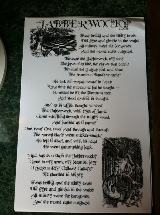 Jabberwocky Lewis Carroll Alice in Wonderland Poster by Carroll, Lewis by n/a