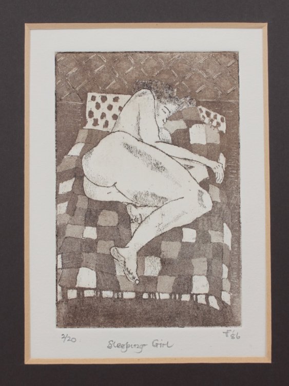 Image for Sleeping Girl. Etching. Sleeping Girl. Etching.