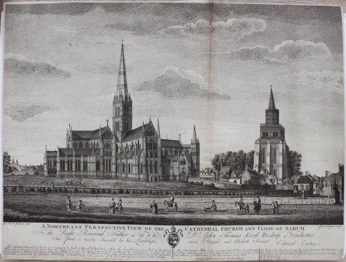 Image for A Northeast Perspective View of the Cathedral Church and Close of Sarum. A Northeast Perspective View of the Cathedral Church and Close of Sarum.