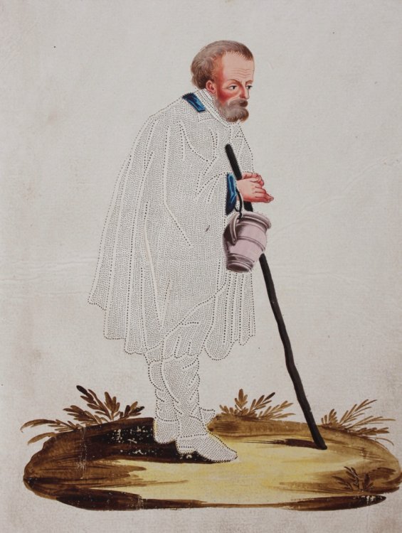Image for Old Man with a Stick and Jug. Old Man with a Stick and Jug.