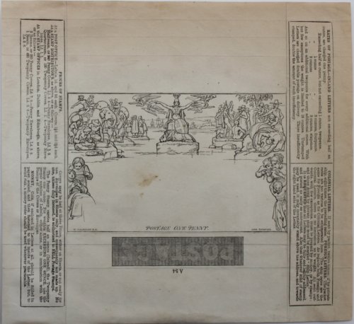 Mulready Letter Sheet A 54. Engraved by John Thompson.