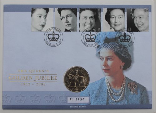 The Queen&rsquo;s Golden Jubilee 1952 - 2002 Five Pound Coin.
