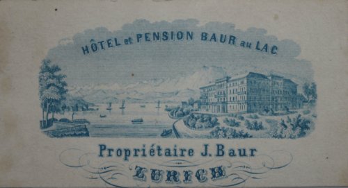 Hotel et Pension Baur au Lac. Propri&eacute;taire J. Baur.