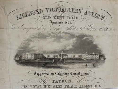 View. Licensed Viatuallers&rsquo; Association, Old Kent Road. Instituted 1827.