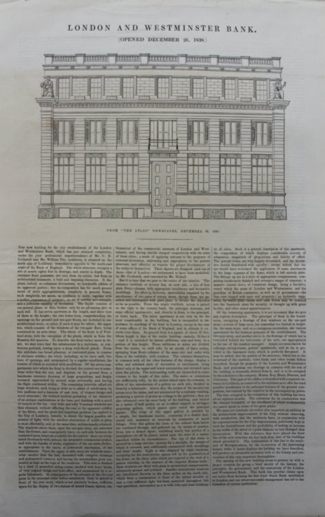 Opened December 26, 1838. (From &ldquo;The Atlas&rdquo; Newspaper, December 29, 1838)