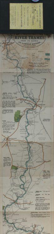 The Oarsman&rsquo;s and Angler&rsquo;s Map of the River Thames, From The Source to London Bridge. Scale One Inch to a Mile. With Notes on Punting.