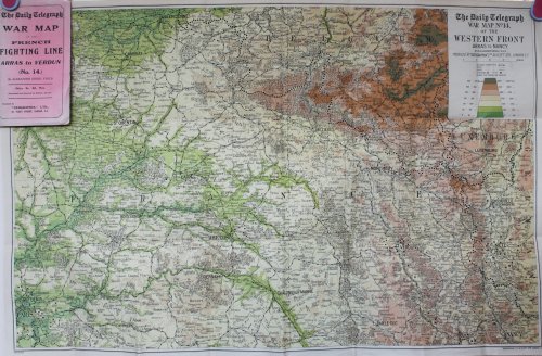 Daily Telegraph War Map No. 14 of the Western Front; Arras to Nancy.