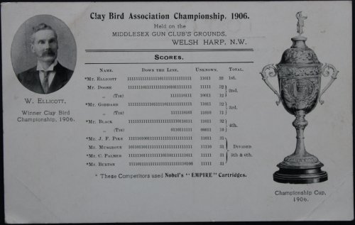 Championship, 1906. Held on the Middlesex Gun Club&rsquo;s Grounds, Welsh Harp, N.W.