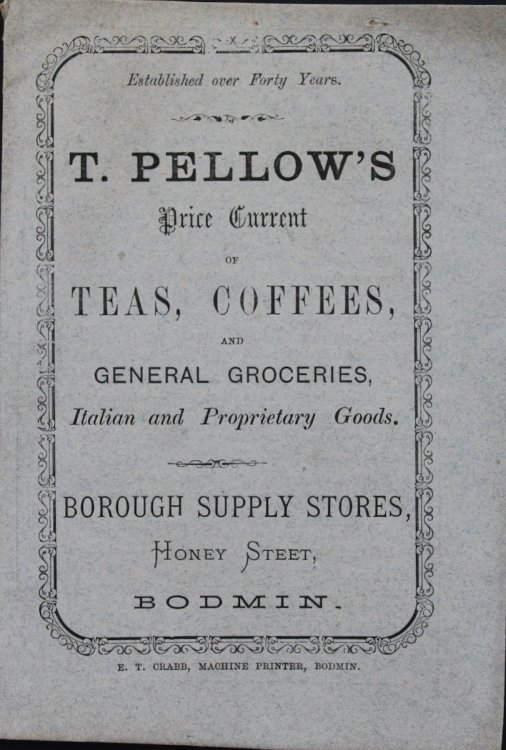 Price Current of Teas, Coffees, and General Groceries, Italian and Proprietary Goods.
