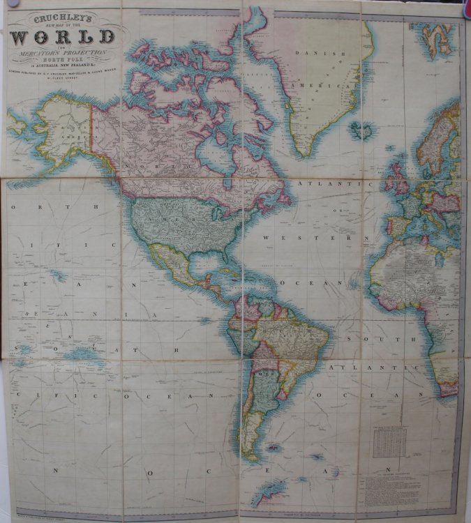 Cruchley&rsquo;s New Map of the World on Mercator&rsquo;s Projection, showing the discoveries at the North Pole and the New Settlements in Australia, New Zealand, &c. [additions to 1858]