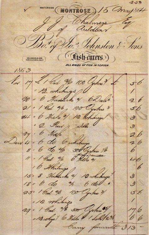 [Fishmonger] Jos. Johnston & Sons, fish-curers, Waterside, Montrose.