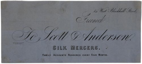 Silk Mercers. Family accounts rendered every four months.