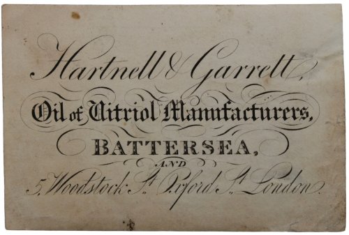 Oil & Vitriol Manufacturers, Battersea, and 5 Woodstock St., Oxford St. London.
