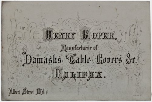 Image for Manufacturer of Damasks, Table Covers, &c. Halifax, Albert Street Mills. Manufacturer of Damasks, Table Covers, &c. Halifax, Albert Street Mills.