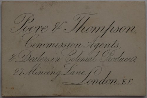 Commission Agents & Dealers in Colonial Produce. 27, Mincing Lane, London, E.C.