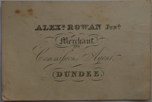 Merchant and Commission Agent. Dundee.