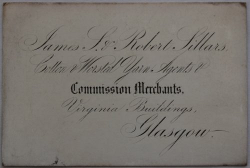 Image for Cotton & Worsted Yarn Agents & Commission Merchants. Virginia Buildings, Glasgow. Cotton & Worsted Yarn Agents & Commission Merchants. Virginia Buildings, Glasgow.