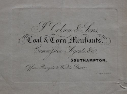 Image for Coal & Corn Merchants, Commission Agents, &c., Southampton. Offices, Bargate & Winkle Street. Coal & Corn Merchants, Commission Agents, &c., Southampton. Offices, Bargate & Winkle Street.