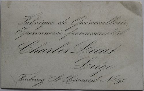 Image for Fabrique de Quincaillerie, Eperonnerie, ferronerie, &c. Liège, Faubourg St. Léonard No. 95. Fabrique de Quincaillerie, Eperonnerie, ferronerie, &c. Liège, Faubourg St. Léonard No. 95.