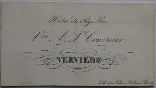 Image for Vve. A. J. Couvreur, Verviers. Vve. A. J. Couvreur, Verviers.