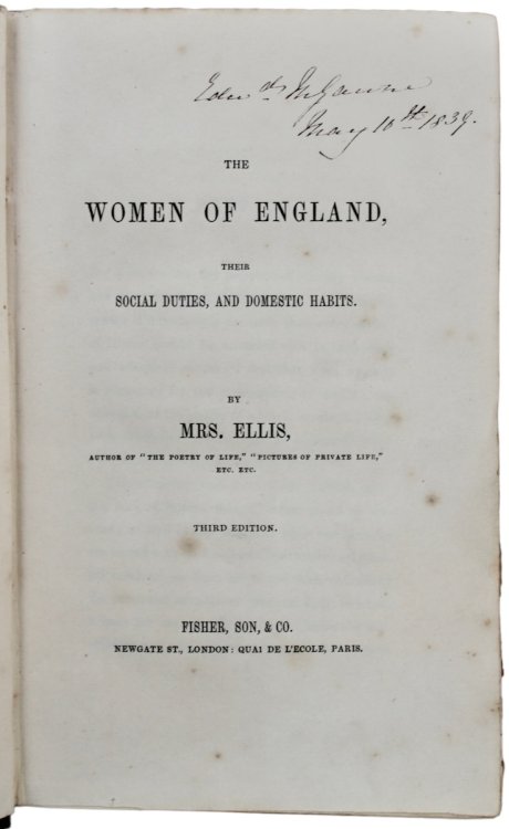 The Women of England, Their Social Duties, and Domestic Habits.