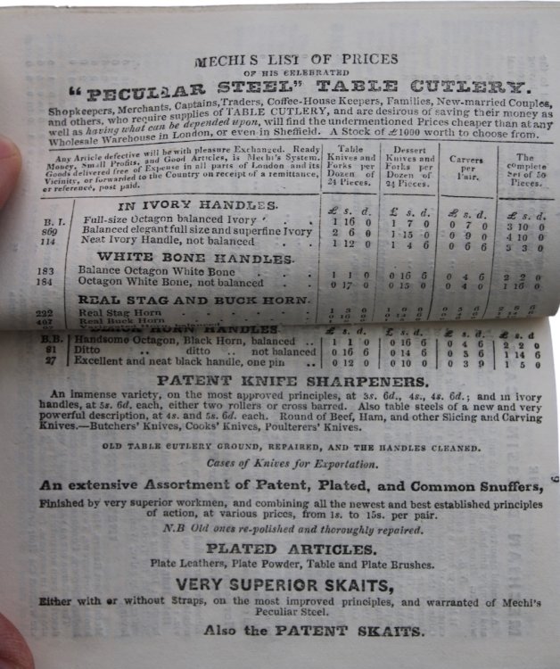 Mechi&rsquo;s Catalogue of Cutlery &c. Inventor of the Magic Strop & Paste.