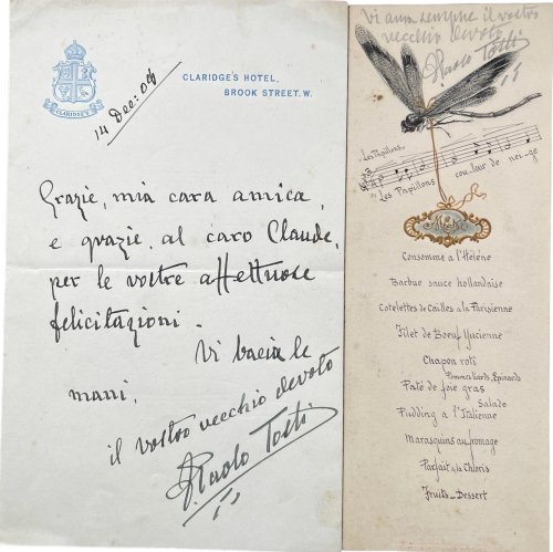 Signed note and card.