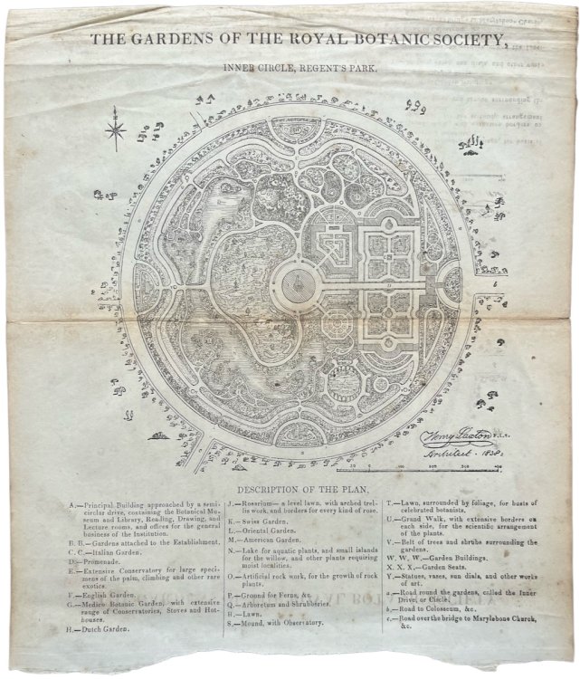 Plan of the Gardens of the Royal Botanic Society, Inner Circle, Regent&rsquo;s Park.