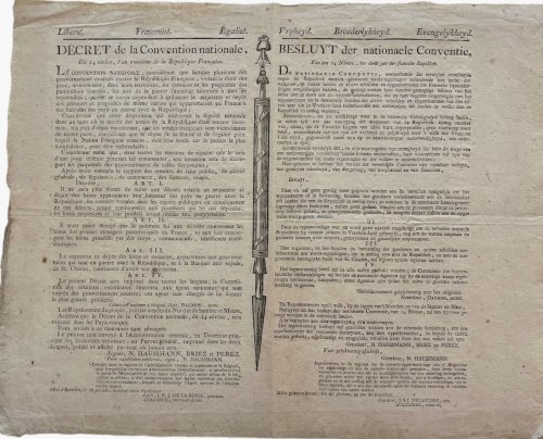 D&eacute;cret de la Convention Nationale. Besluyt der Nationaele Conventie.