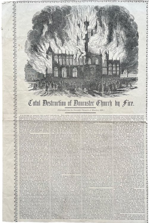 Total Destruction of Doncaster Church by Fire.