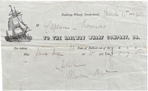Image for Receipt from the Railway Wharf Company. Receipt from the Railway Wharf Company.