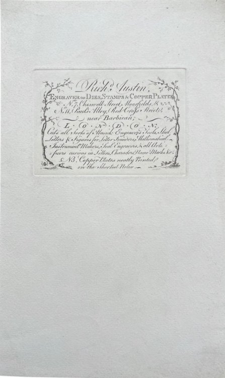 Image for Engraver of Dies, Stamps & Copper Plates. Engraver of Dies, Stamps & Copper Plates.