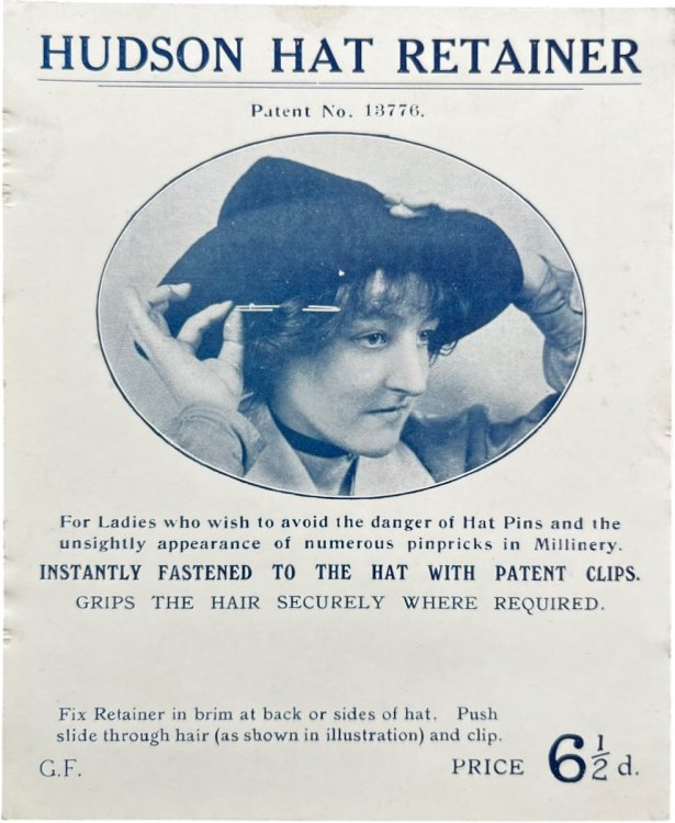 Image for For Ladies who wish to avoid the danger of hat pins. For Ladies who wish to avoid the danger of hat pins.