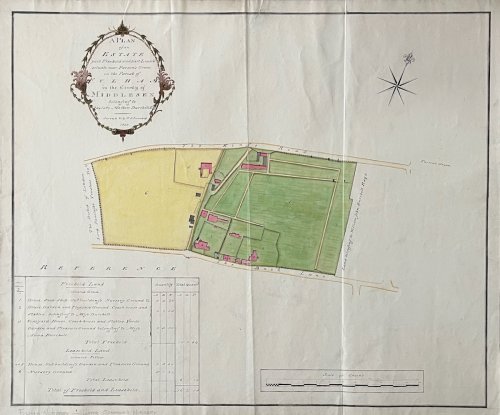 A Plan of the Estate, part Freehold and part Leasehold situate near Parson&rsquo;s Green in the Parish of Fulham in the County of Middlesex belonging to the late Mathew [sic] Burchell, Esq.