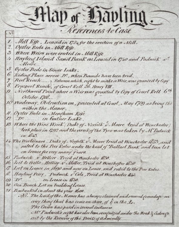 Plan of Hayling. With References to Case[s].