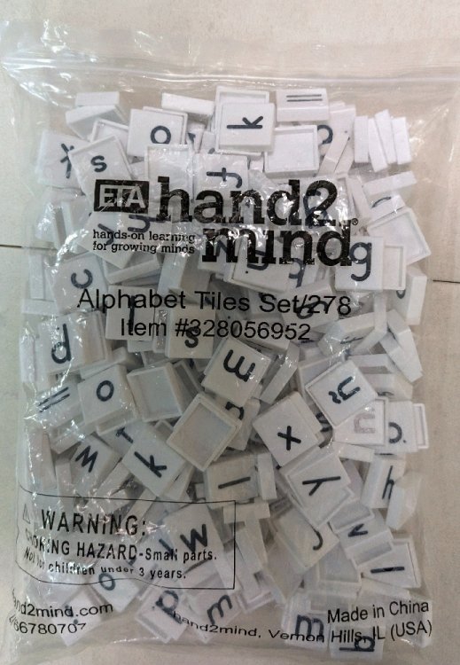 ETA hand2mind Alphabet Tiles Set 278 Tiles