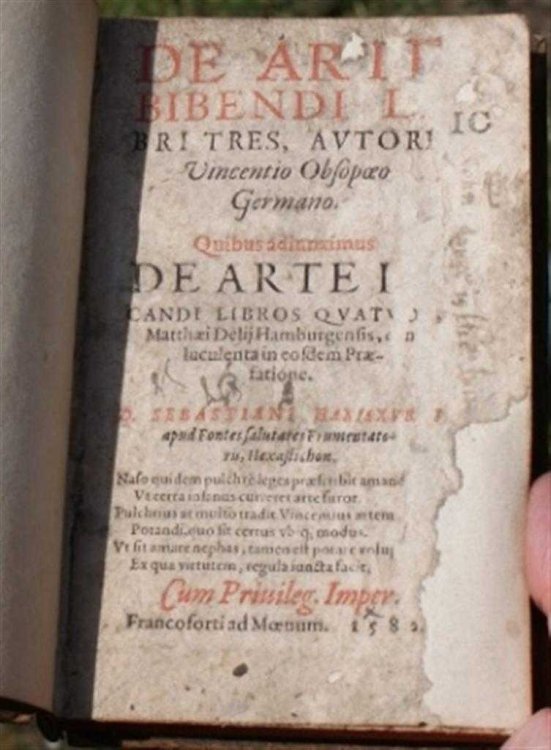 De arte bibendi libri tres, autore Vincentio Obsopoeo Germano. Quibus adiunximus De arte iocandi libros quatuor Matthaei Delij Hamburgiensis, cum luculenta in eosdem praefatione (The Art of Drinking and the Art of Joking)