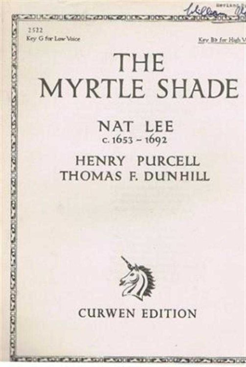 Image for The Myrtle Shade, song with piano accompaniment, Key B flat for High Voice The Myrtle Shade, song with piano accompaniment, Key B flat for High Voice